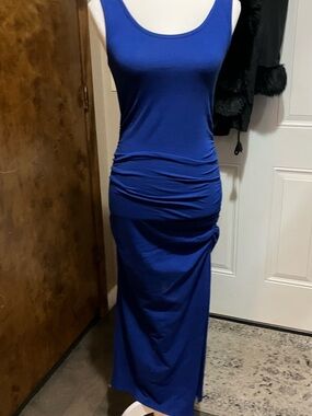 Tummy Flattening Sleeveless Scoop-Neck Maxi Dress in Royal Blue Wendy Williams